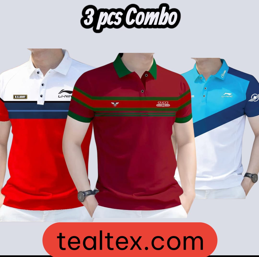 3 Pcs Combo PK Cotton Polo Shirt For Men's [3-113]